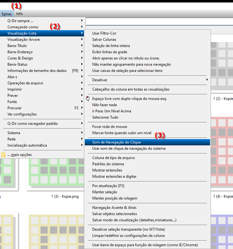 Como habilito o som de clique ao navegar no File Explorer